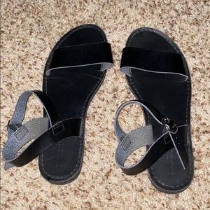 black sandals